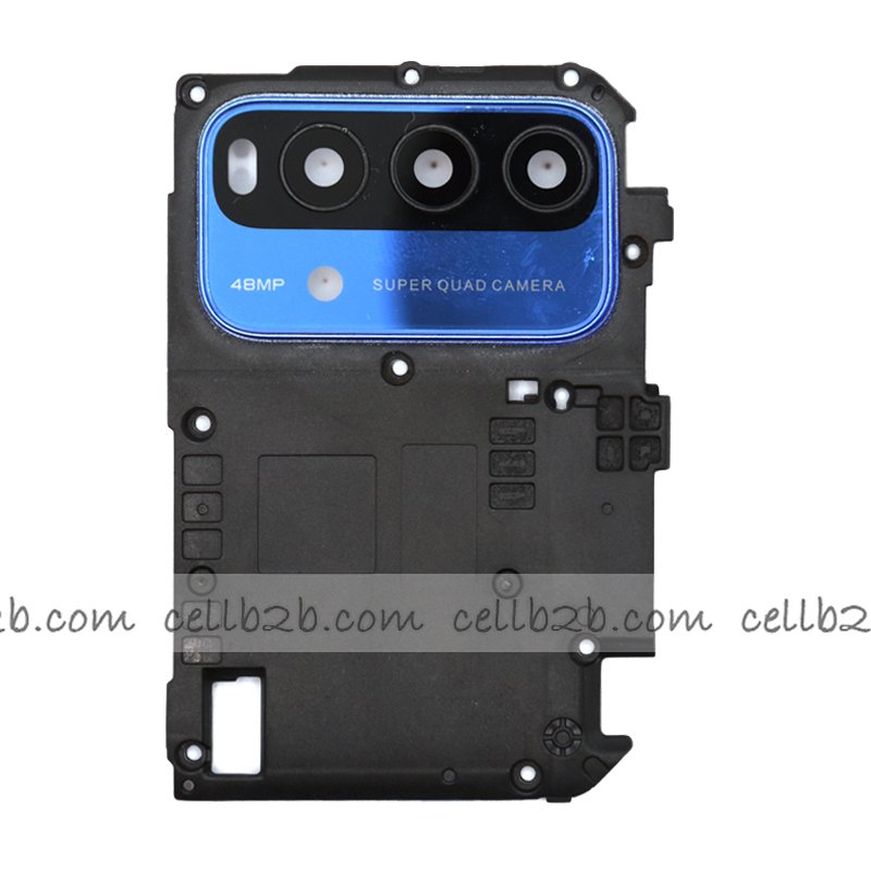 Cristal Cámara + Marco con Tapa de Placa Base para Xiaomi Redmi 9T Azul