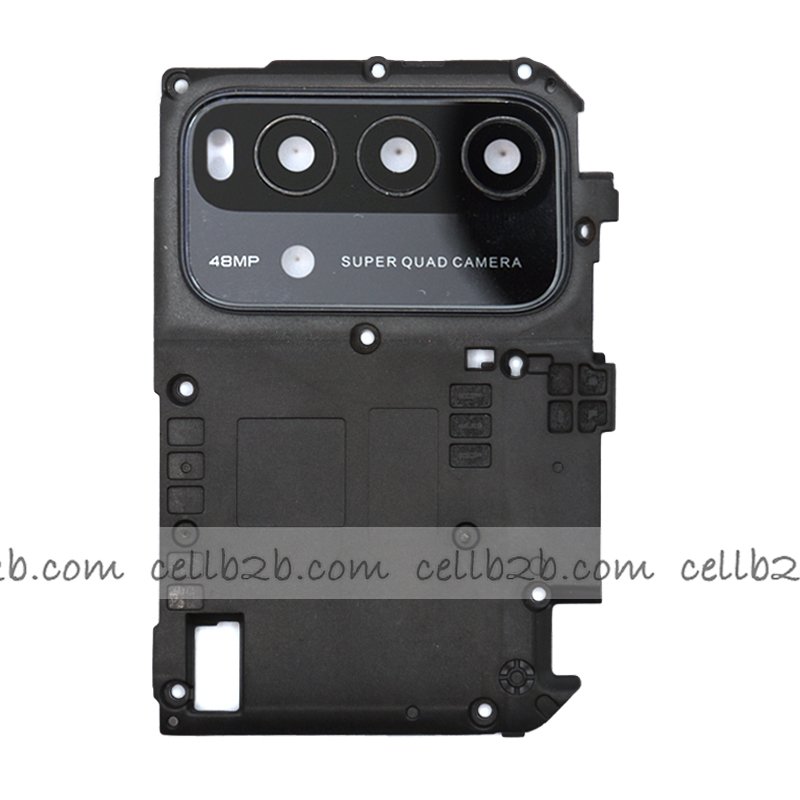 Cristal Cámara + Marco con Tapa de Placa Base para Xiaomi Redmi 9T Gris