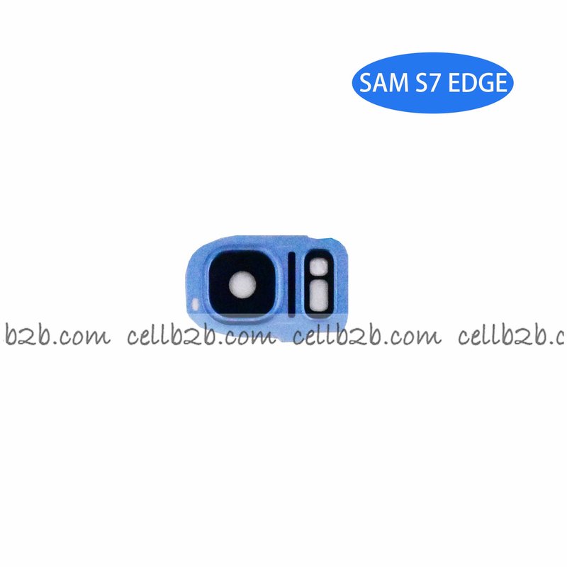 Cristal cámara+marco soporte para SAMSUNG SM-G930F Galaxy S7/SM-G935F S7 Edge Azul