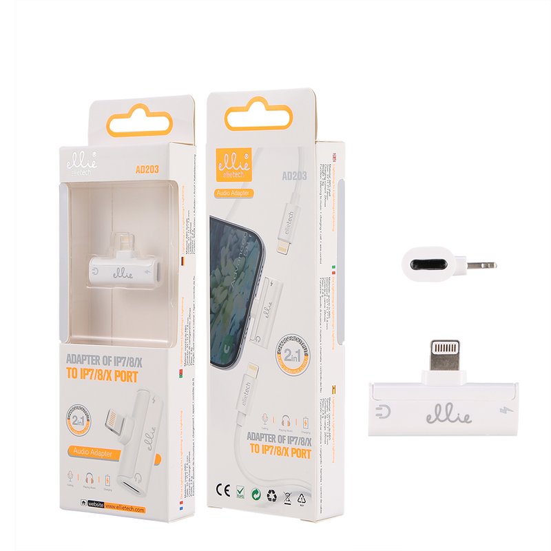 Ellietech AD203 Adaptador iPhone Lightning a Lightning + Lightning