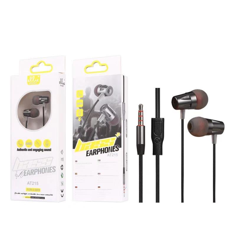 Ellietech AT215 Auriculares IN-EAR MIC+VOL con Cable Jack 3.5mm