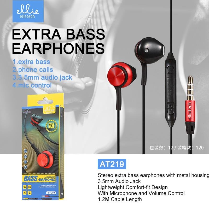 Ellietech AT219 Auriculares con Microfono + Control de Volumen