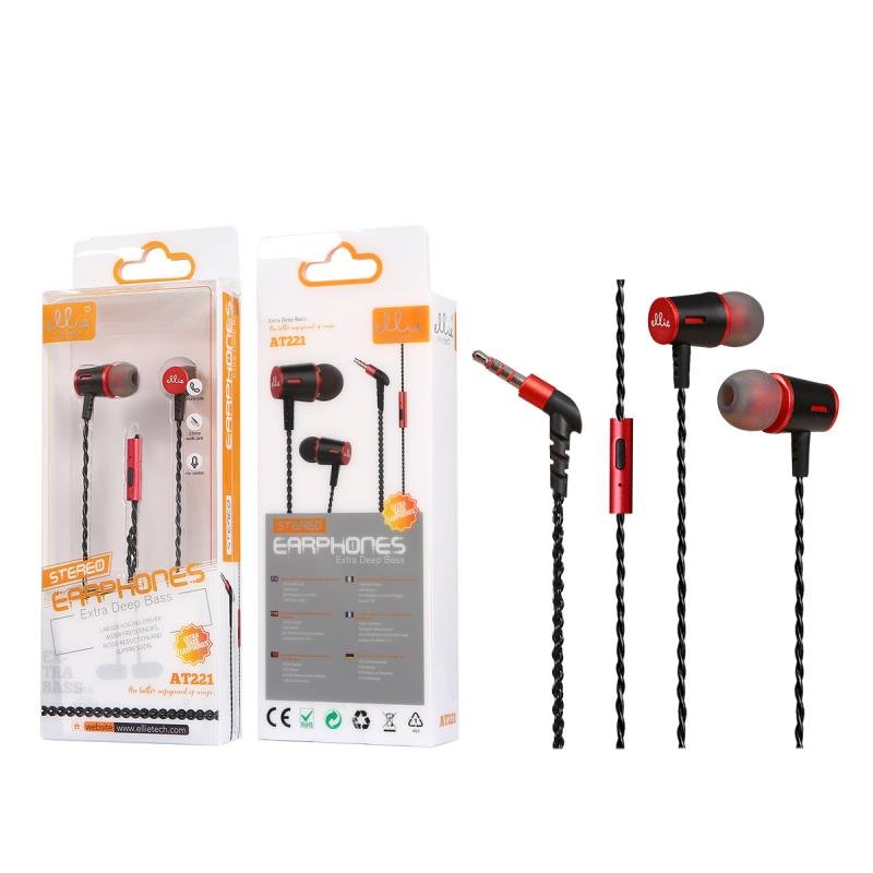 Ellietech AT221 Auriculares in-ear con Microfono + Control de Volumen