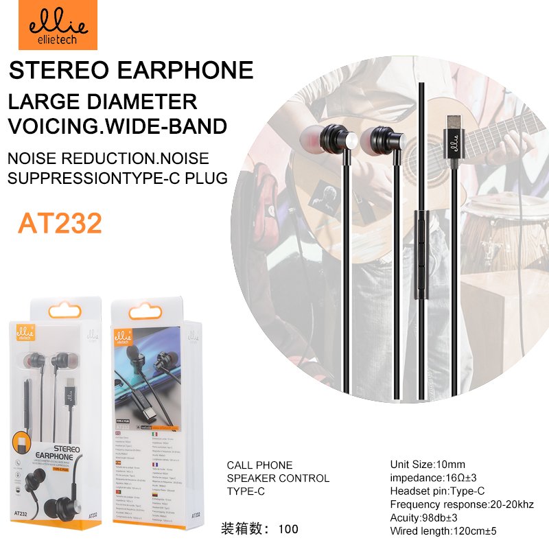 Ellietech AT232 Auriculares In-ear con Cable Tipo C
