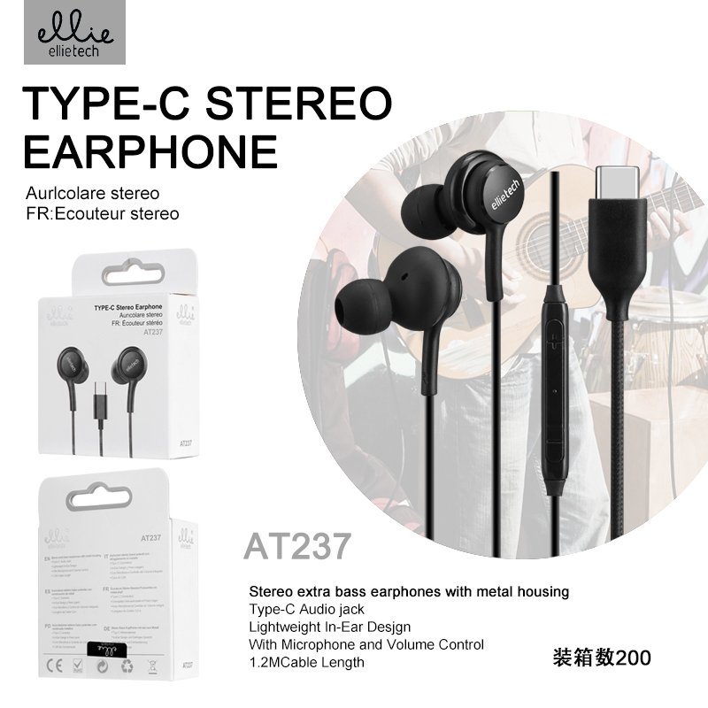 Ellietech AT237 Auriculares con Cable Tipo C