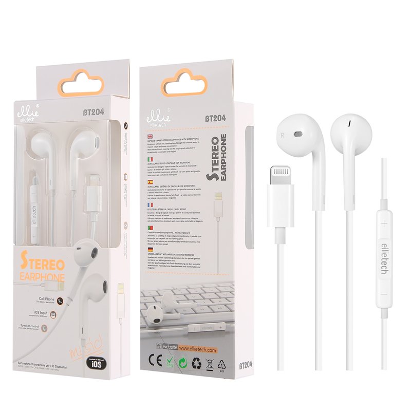 Ellietech BT204 Auriculares con Micrófono Cabeza Lightning