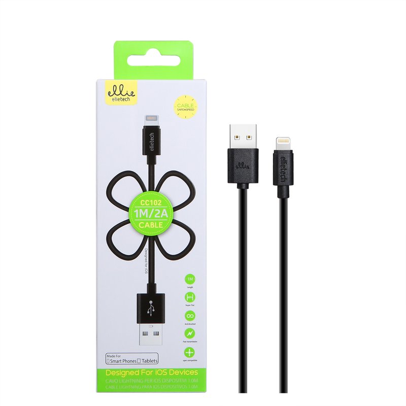 Ellietech CC102 Cable de Dato Lightning Para iOS 1M