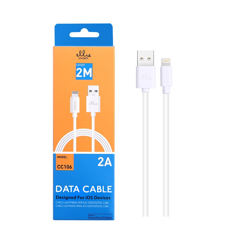 Ellietech CC106 Cable Para Iphone 2A 2M Blanco