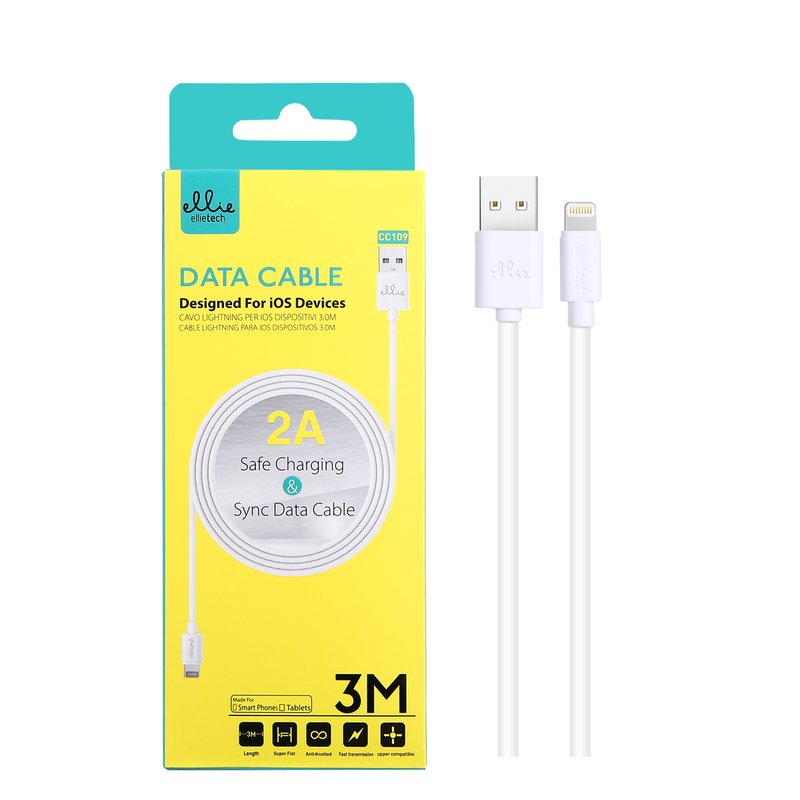 Ellietech CC109 Cable Lightning para iOS Dispositivos 2A 3M