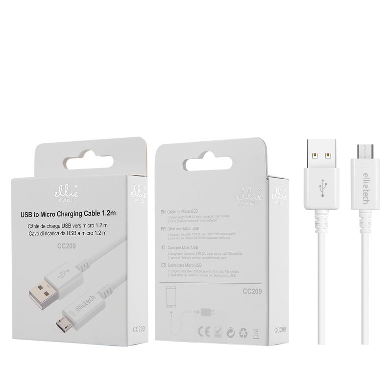 Ellietech CC209 Cable de Dato para Micro USB 1.2M 2A