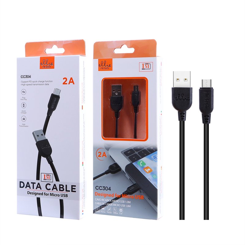 Ellietech CC304 Cable de Dato Micro USB 2A 1M