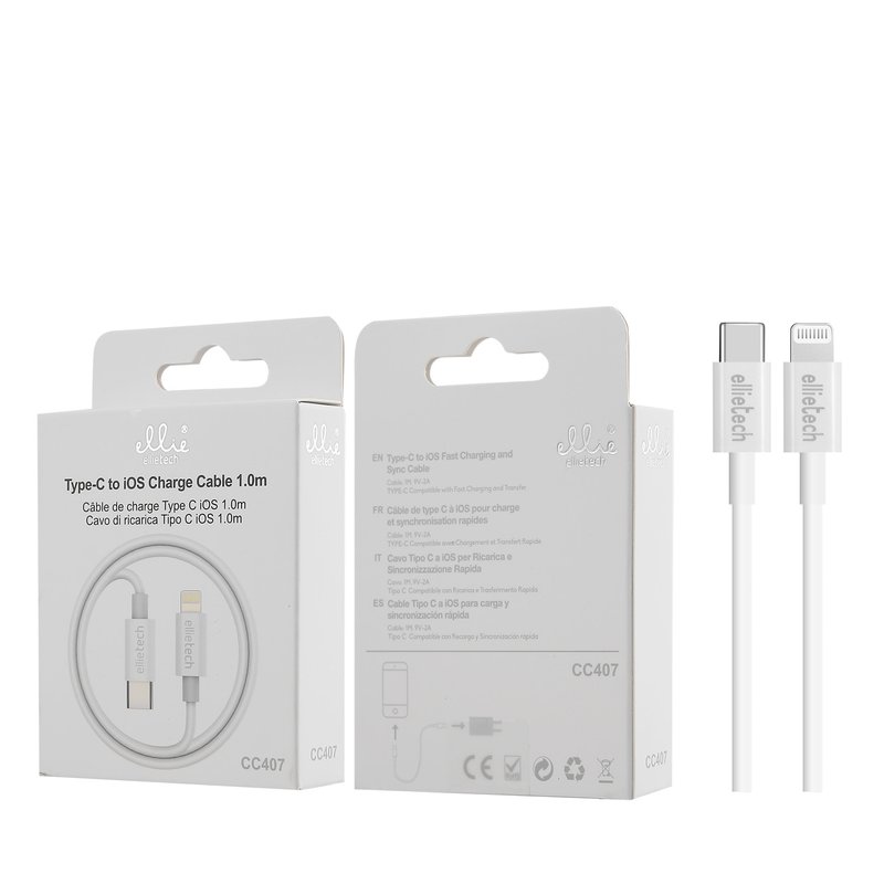 Ellietech CC407 Cable de Dato para Tipo C a Lightning 1M
