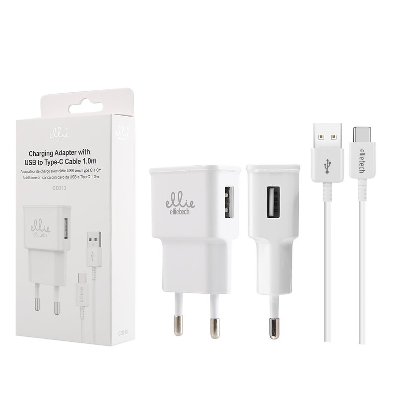 Ellietech CD313 Cargador con Cable Tipo C 2.1A