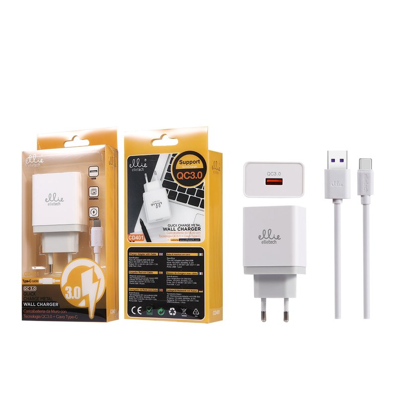 Ellietech CD401 Cargador Tipo-C QC3.0