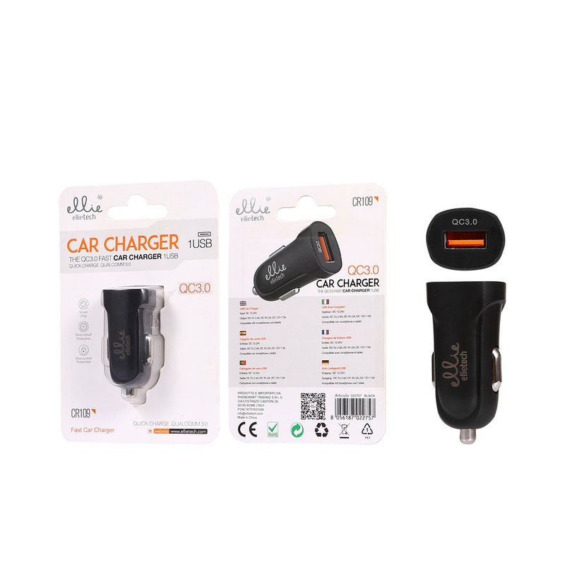 Ellietech CR109 Cargador para Coche QC3.0