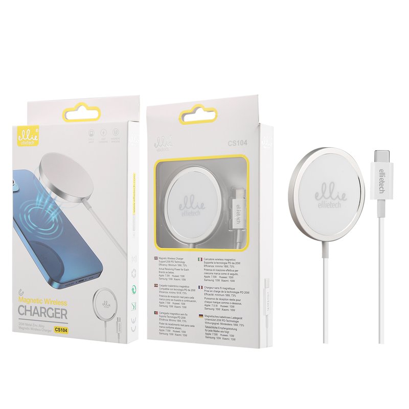 Ellietech CS104 Cargador Inalámbrico Magnético Wireless PD 20W