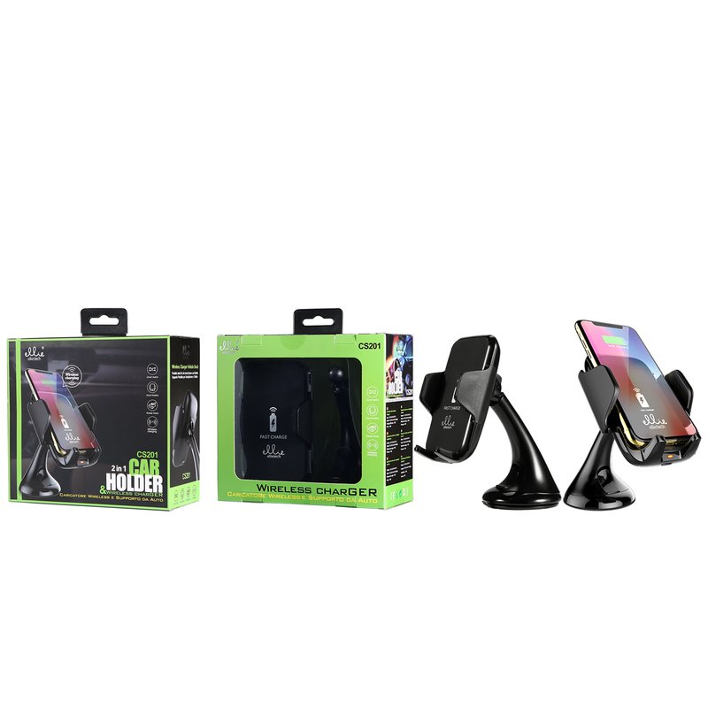 Ellietech CS201 Soporte de Moviles Con Cargador Inalambrico