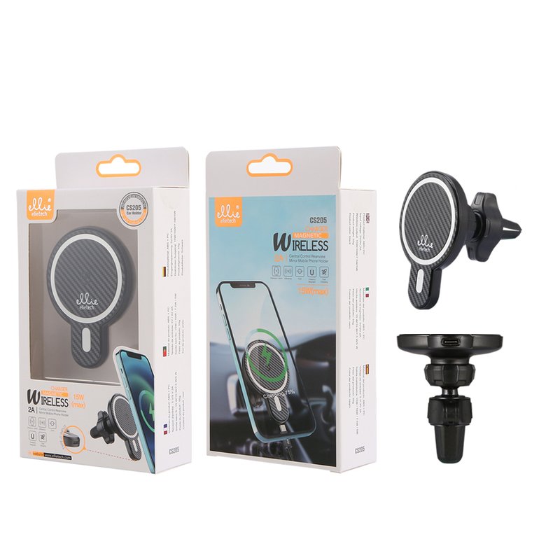 Ellietech CS205 Soporte de Moviles Con Cargador Inalambrico para Coche