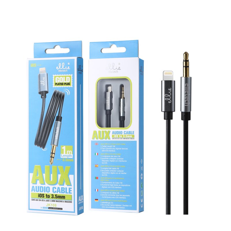 Ellietech JK108 Cable AUX iPhone iOS a Jack