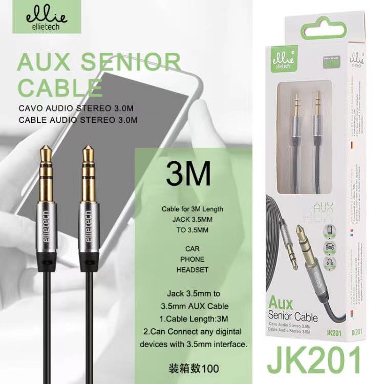Ellietech JK201 Cable Audio Jack 3.5mm a 3.5mm 3.0M