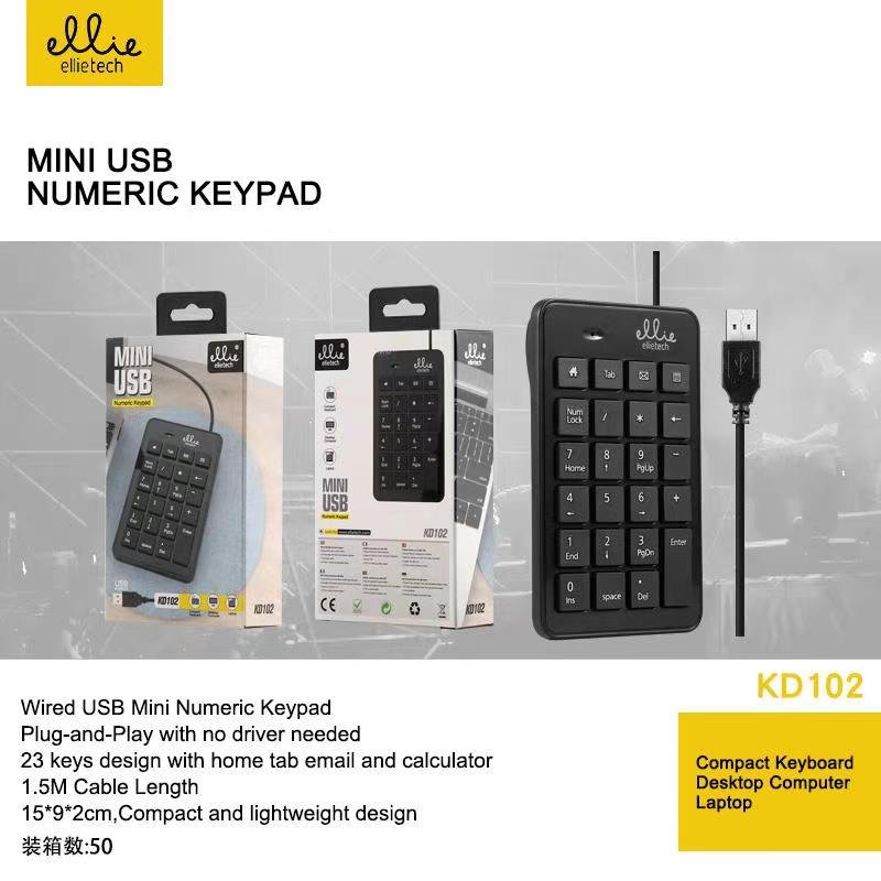 Ellietech KD102 Teclado Numérico con Cable