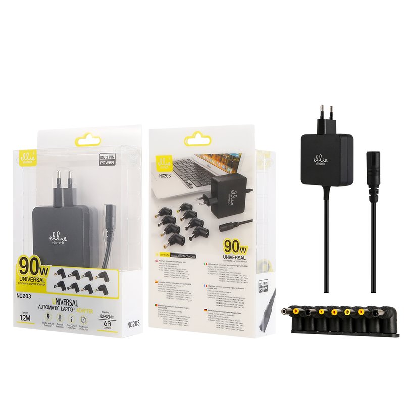 Ellietech NC203 Universal Alimentador Automatico 90W, 6A,8Clavijas