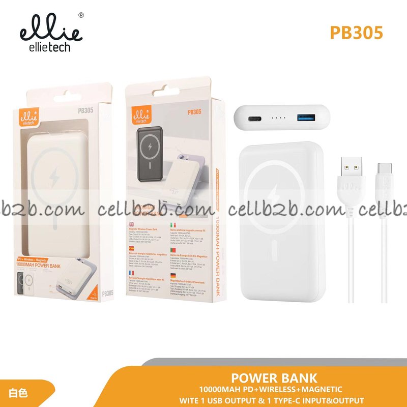 Ellietech PB305 Bateria Externa 10000mAh Portatil Carga Inalambrico Magsafe
