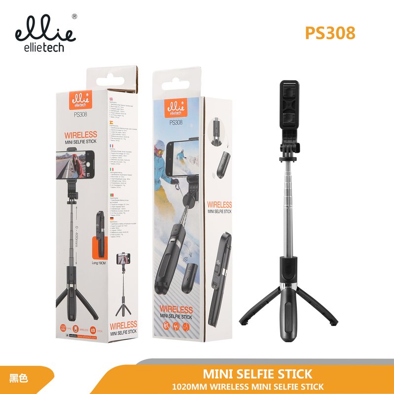 Ellietech PS308 Palo de Selfie con Tripode 1020MM