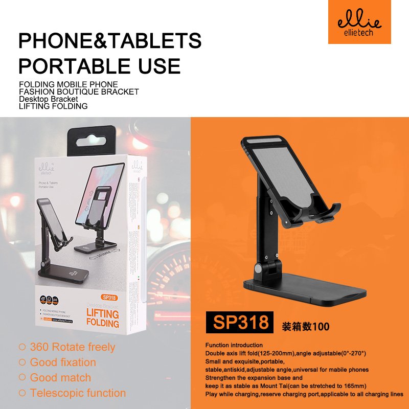 Ellietech SP318 Soporte de Escritorio Plegable para Móvil