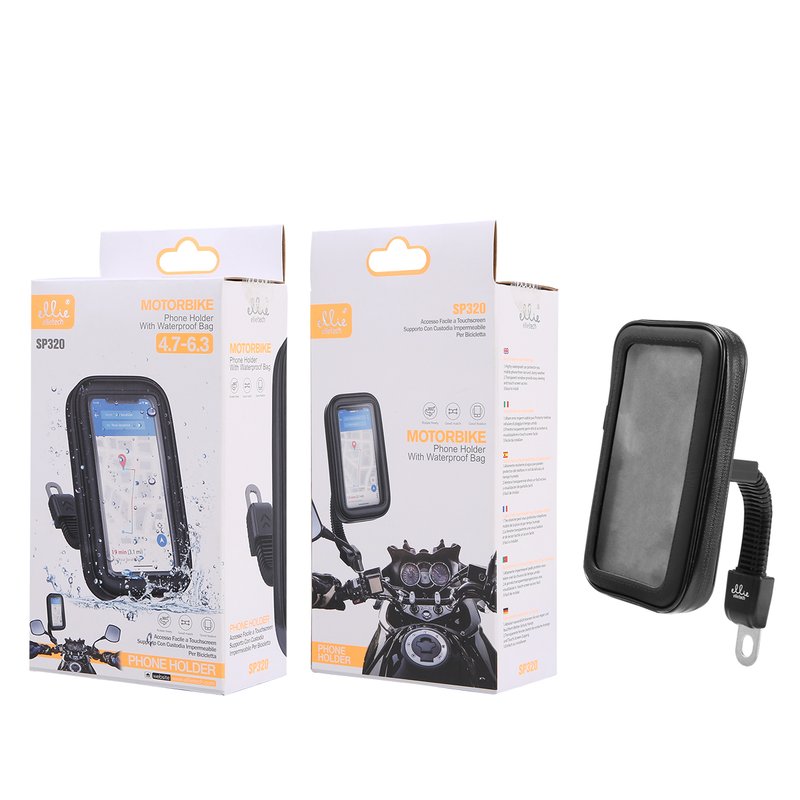 Ellietech SP320 Soporte Con Funda Impermeable Para Bicicleta 4.7 - 6.3 Pulgadas