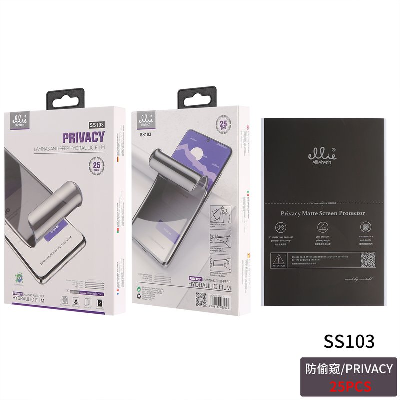 Ellietech SS103 Láminas Privacy Hidrogel 25 PCS