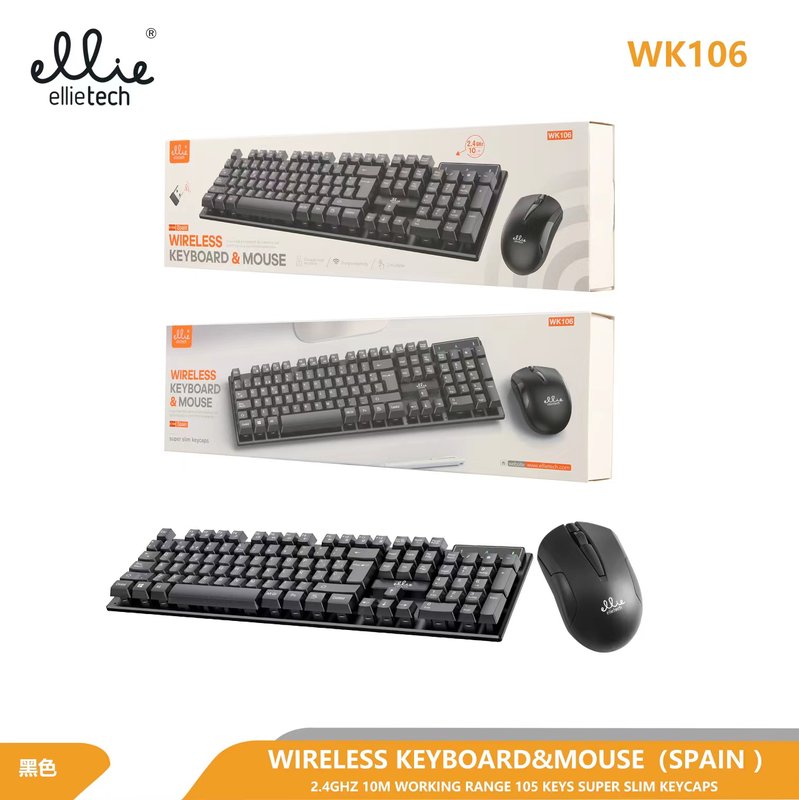 Ellietech WK106 Teclado Inalámbrico con Ratón
