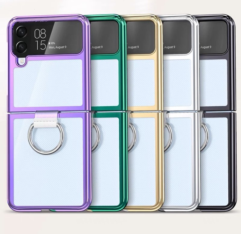 Funda Cromado Con Cinta y Anillo Para Samsung Z Flip 4