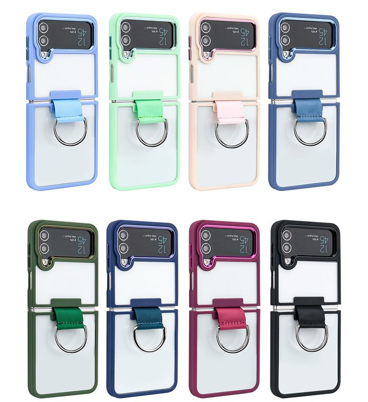 Funda Transparente Con Cinta y Anillo Para Samsung Z Flip 4