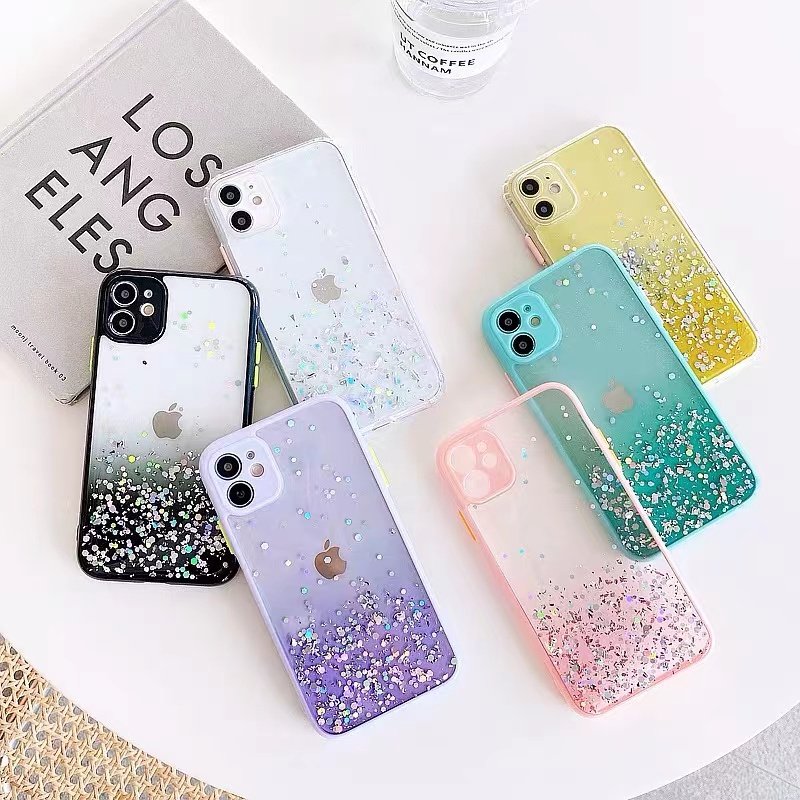 Funda Transparente Con Glitter Para iPhone 13 Mini 5.4