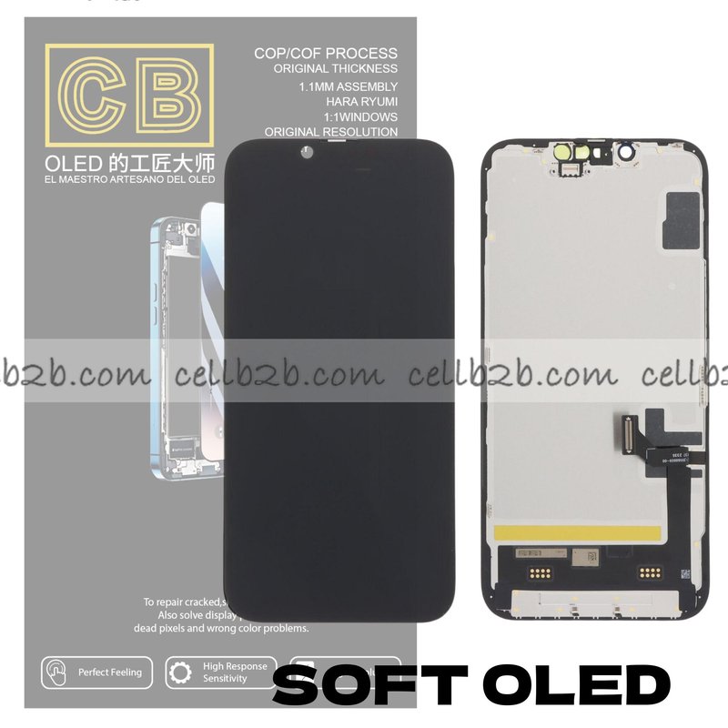 Pantalla « CB SOFT OLED » iPhone 14 Control IC Reemplazable LCD+TACTIL Completo