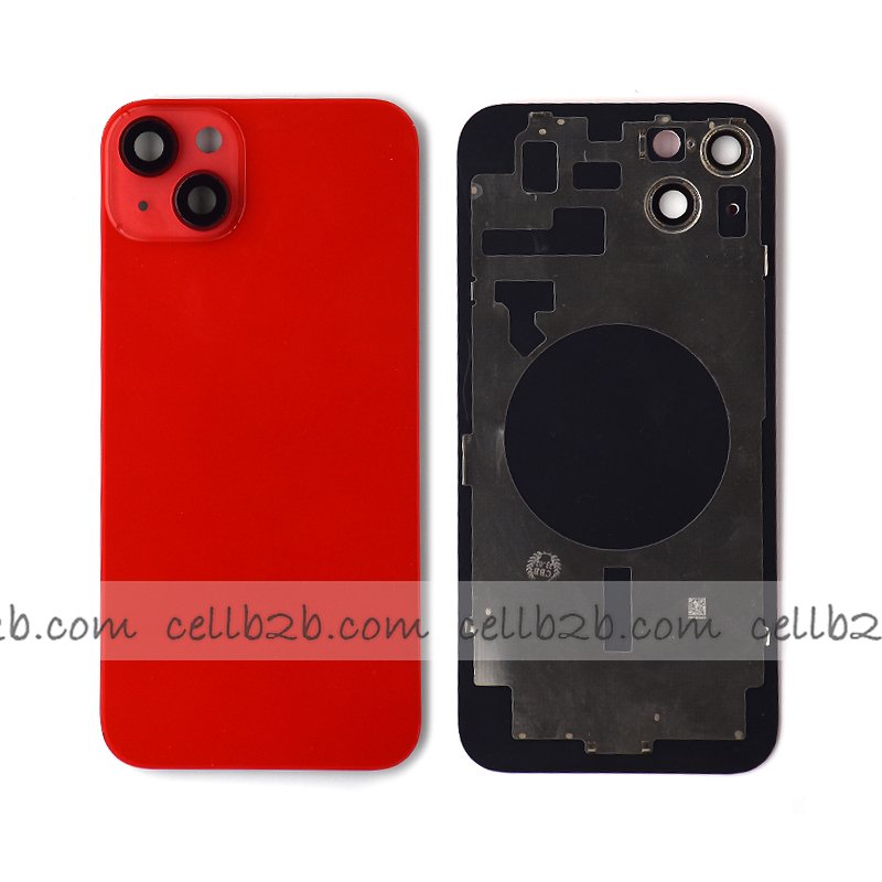 Tapa Trasera Cristal para Iphone 14 Plus con Marco Lateral + Marco de cámara Roja
