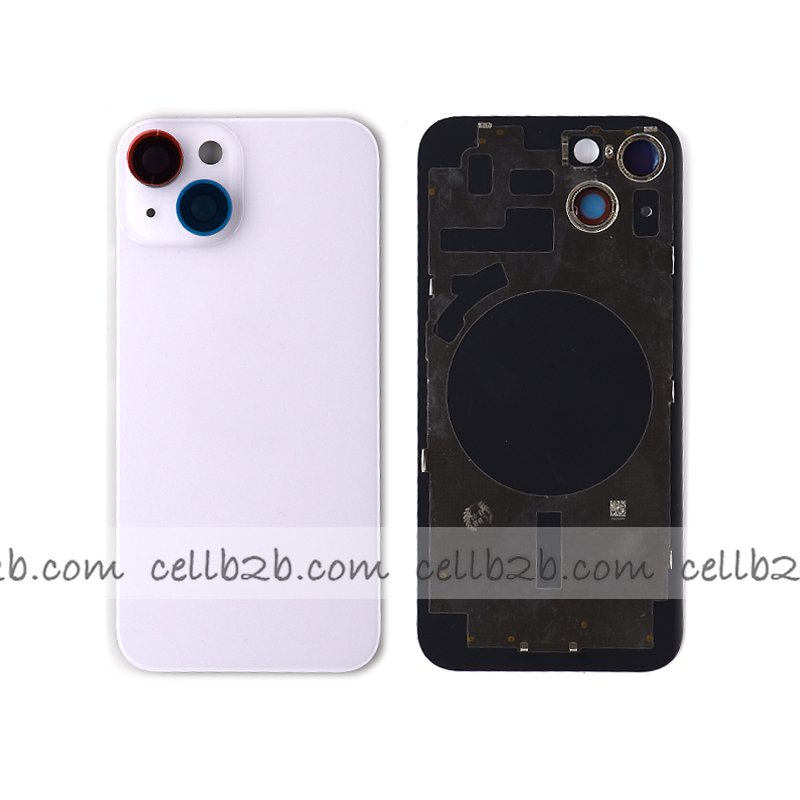 Tapa Trasera Cristal para Iphone 14 con Marco Lateral + Marco de cámara Lila