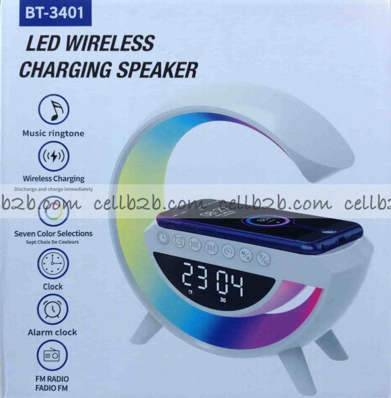 BT-3401 Altavoz con Luz LED Multicolores con Carga Inalámbrico para Móvil