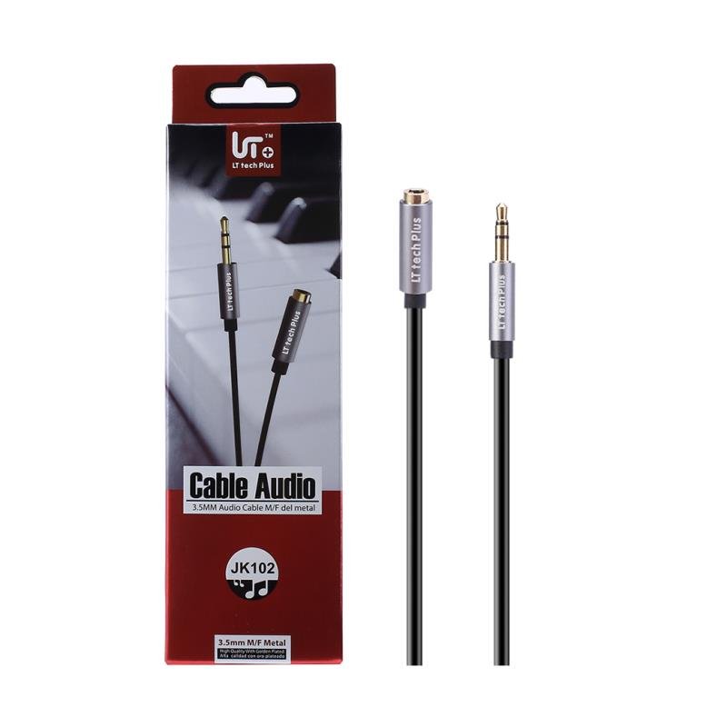 LT Tech Plus JK102 Cable de Audio 3.5mm M/F del Metal
