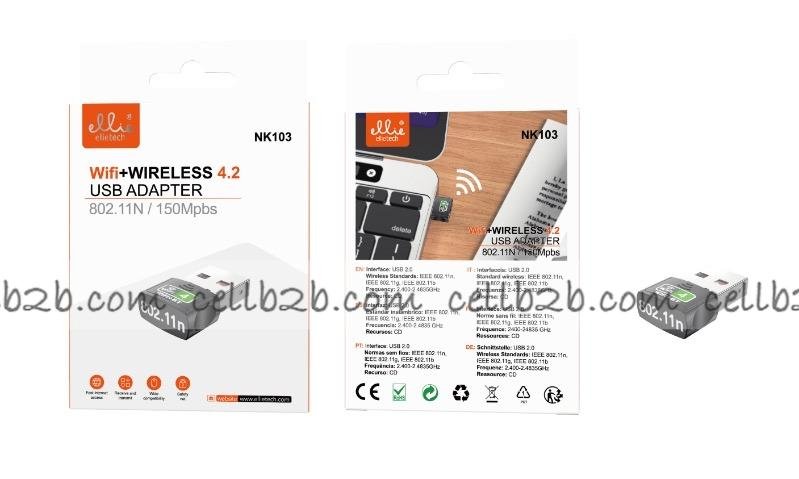 Ellietech NK103 Wireless+Wi-Fi USB Adaptador 150Mbps