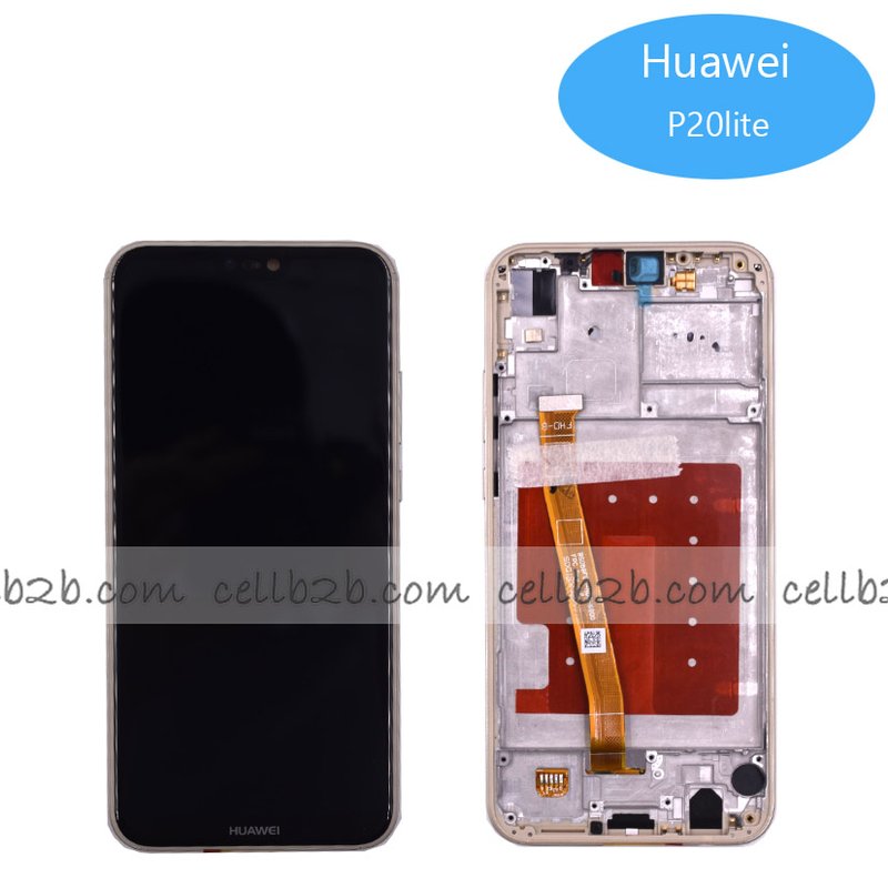 Original Pantalla Huawei P20 Lite/ Nova 3e Dorada con Marco Completa LCD+Táctil