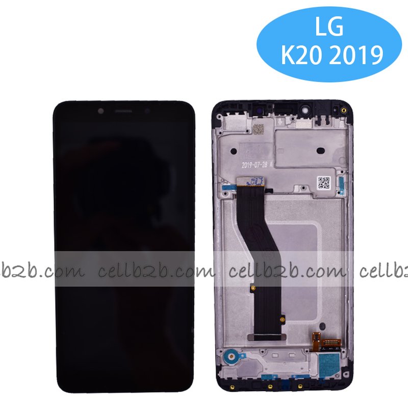 Original Pantalla LG K20 2019 Negro con Marco Completa LCD+Táctil