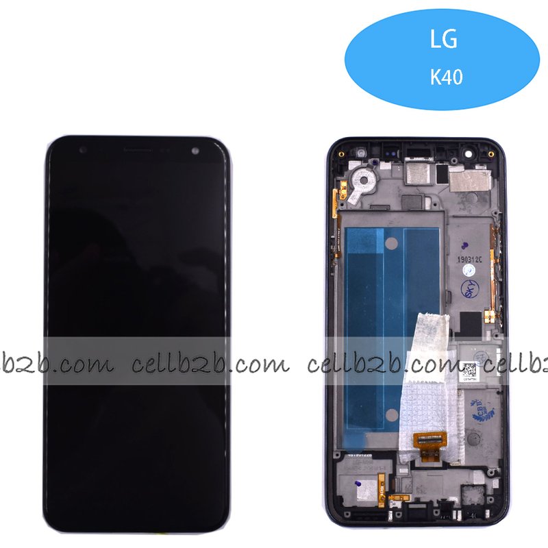 Original Pantalla LG K40 Negra con Marco Completa LCD+Táctil SINGLE SIM