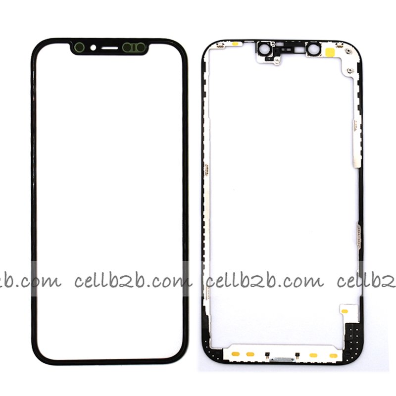Pantalla Cristal + Marco Lateral con Pegamento para iPhone 12 / 12 Pro Negro Original