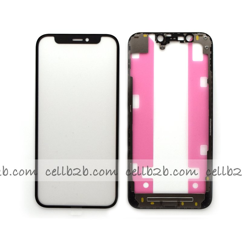 Pantalla Cristal + Marco Lateral con Pegamento para iPhone 12 Mini Negro Original