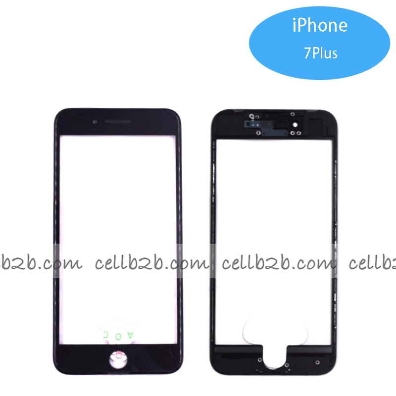 Pantalla Cristal + Marco Lateral con Pegamento para iPhone 7 Plus Negro Original