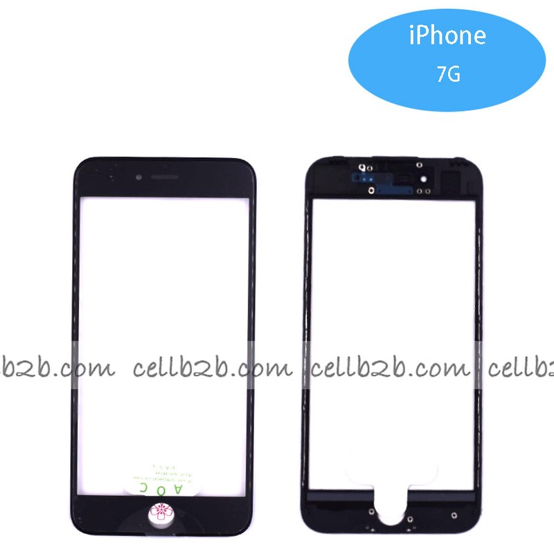 Pantalla Cristal + Marco Lateral con Pegamento para iPhone 7G Negro Original