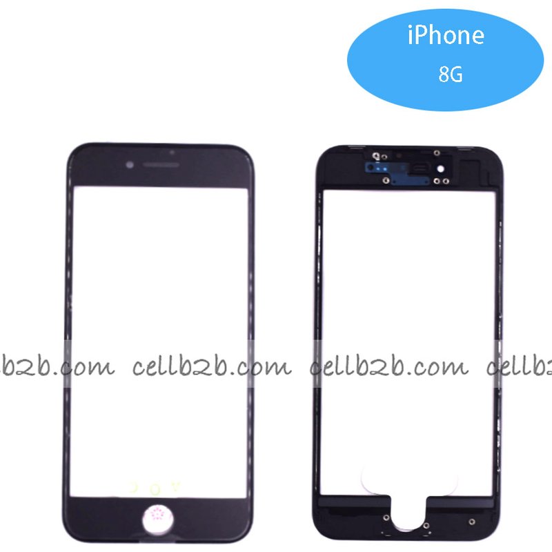 Pantalla Cristal + Marco Lateral con Pegamento para iPhone 8 / iPhone SE 2020 Negro Original