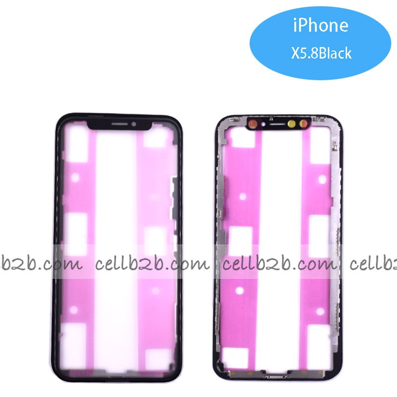 Pantalla Cristal + Marco Lateral con Pegamento para iPhone X Negro Original